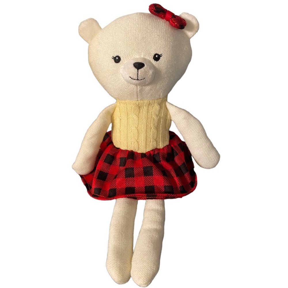 Spark Create Imagine Knit Plush Teddy Bear Girl Skirt Baby Rattle Crinkle Ear